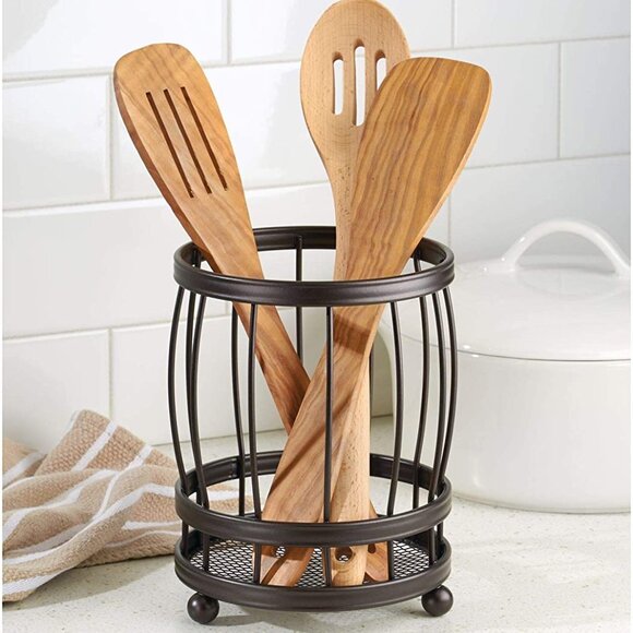🔥 Bronze Metal Utensil Holder by iDesign - Picture 1 of 5